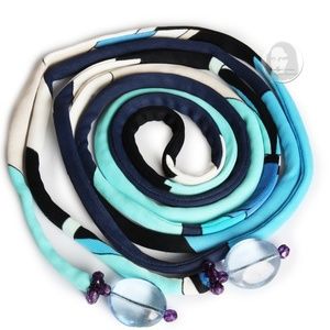 Emilio Pucci Belt Silk Jersey Print Rope with Glass Bead Tassels in Pouch Y2K